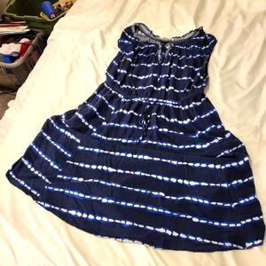 Torrid SZ 2 Tie-dyed blue & white dress